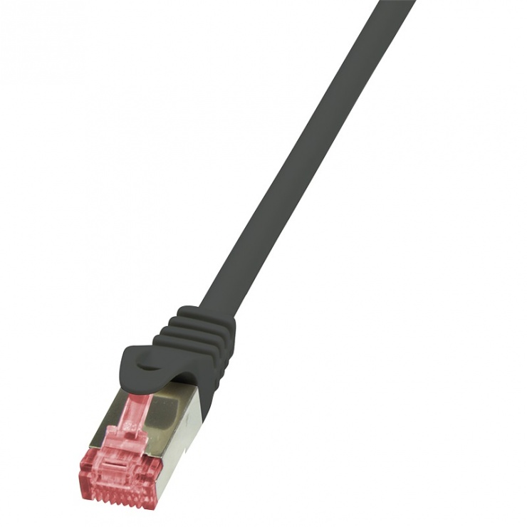 Imagine Cablu de retea Cat.6 S/FTP 7.5m Negru, Logilink CQ2083S